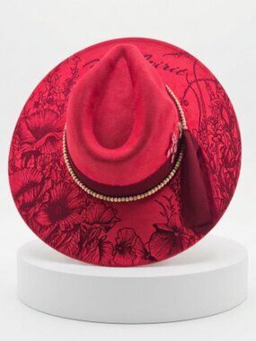 Free Spirit Poppy Flowers – Custom Engraved Western Hat